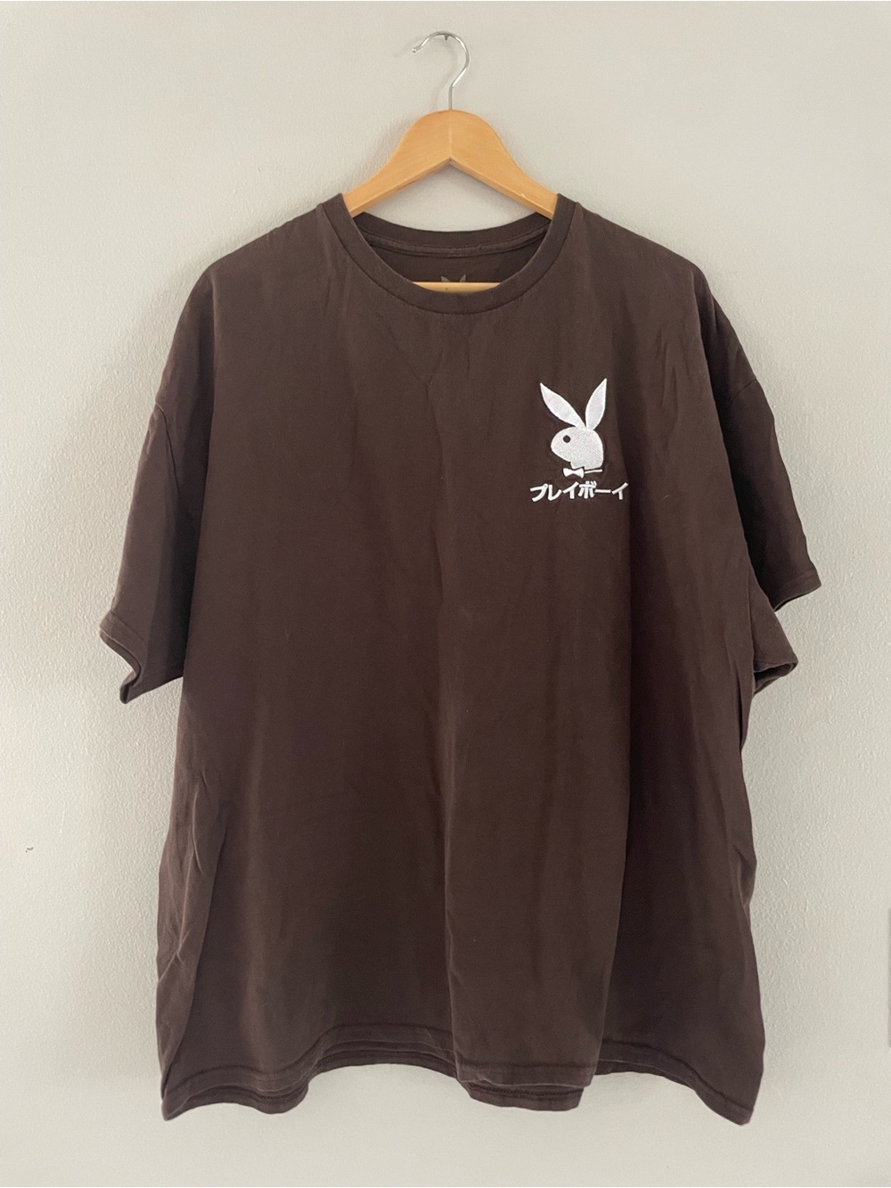 Mens Playboy Brown Graphic Tee with White Logo